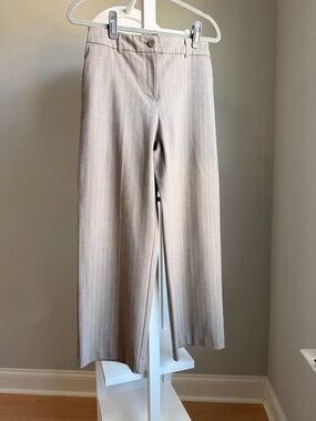 Rachel Zoe Taupe Pinstripe Wide-Leg Pants